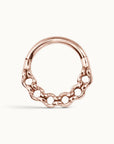 BELCHER DOUBLE FACE - 18k Rose Gold Piercing Ring