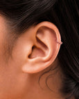 BELCHER DOUBLE - Anneau de Piercing Or Rose 18k
