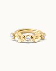 18k gold flower ring with diamonds, luxury piercing jewelry for ear, nose, navel