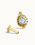 BIG AREDRANE - 18k Yellow Gold & Topaz Piercing Stud