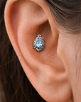 BIG AREDRANE - 18k White Gold & Topaz Piercing Stud
