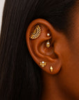 SITA - 18k Yellow Gold & Fresh Water Pearls Rook Piercing