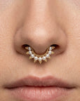 DIHYA - Anneau de Piercing Perles D'eau Douces et Or Jaune 18k