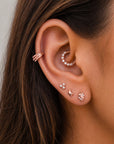 LOLA - 18k Rose Gold & Diamond Piercing Ring