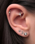 LOUISE - 18k White Gold & Fresh Water Pearl Piercing Ring