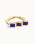 GABY - 18k Yellow Gold & Lapis Lazuli Piercing Ring