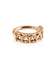 18k rose gold piercing ring inspired by medieval gothic architecture