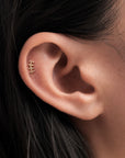 18k gold ear piercing jewelry with stacked design, elegant fine body jewelry for cartilage