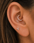 MILDRED - 18k Rose Gold & Diamond Piercing Stud