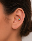 LIL AREDRANE - 18k Yellow Gold & Topaz Piercing Stud