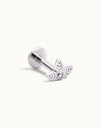 18k gold leaf piercing with diamond accent, luxury body jewelry for ear or nose