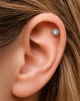 LIL JUDY - Piercing Perle D'eau Douce et Or Gris 18k