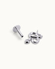 18k gold snake piercing jewelry with diamond eye, luxury body jewelry for ear or nose