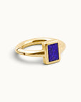 LIL VALENTINO - Anneau de Piercing Lapis Lazuli et Or Jaune 18k