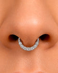 LOLA - 18k White Gold & Diamond Piercing Ring
