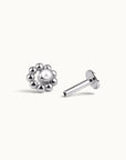 LOU - Piercing Perle D'eau Douce et Or Gris 18k