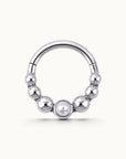 LOUISE FACE - 18k White Gold & Fresh Water Pearl Piercing Ring