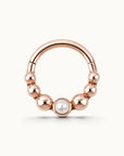 LOUISE FACE - Anneau de Piercing Perle d'eau Douce et Or Rose 18k