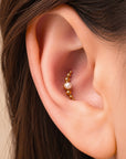 LOUISETTE - 18k Yellow Gold & Fresh Water Pearl Piercing Stud