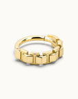 18k gold geometric piercing ring for ear, nose, or navel, handmade luxury body jewelry with modern design
