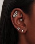 SITA - 18k White Gold & Fresh Water Pearls Rook Piercing