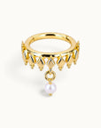 NOUR - 18k Yellow Gold & Fresh Water Pearl Piercing Ring