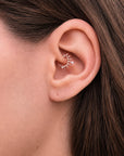 NOUR FACE - 18k Rose Gold & Fresh Water Pearl Piercing Ring