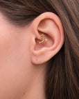 NOUR FACE - 18k Yellow Gold & Fresh Water Pearl Piercing Ring