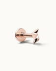 Rose gold arrow-shaped piercing jewelry, solid 18k gold, minimalist design for ear or nose