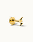 18k gold arrow-shaped piercing jewelry for ear, nose, or navel, handmade with polished finish