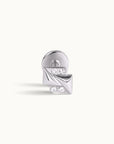 18k gold stud earring with geometric design and four sparkling diamonds, luxury piercing jewelry