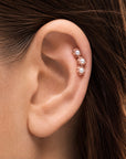 ROSA - 18k Rose Gold & Fresh Water Pearls Piercing Stud