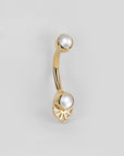 SITA - 18k Yellow Gold & Fresh Water Pearls Navel Piercing