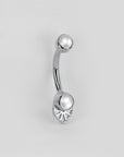 SITA - 18k White Gold & Fresh Water Pearls Navel Piercing