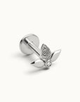 18k gold butterfly ear piercing with diamond accent, luxury body jewelry for elegant style