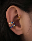 VICTOR - 18k Yellow Gold & Lapis Lazuli Piercing Ring