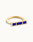VICTOR - 18k Yellow Gold & Lapis Lazuli Piercing Ring