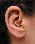ZOUINA - 18k Yellow Gold & Turquoise Piercing ring
