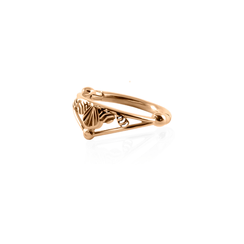 Berber inspired piercing ring 18k red gold
