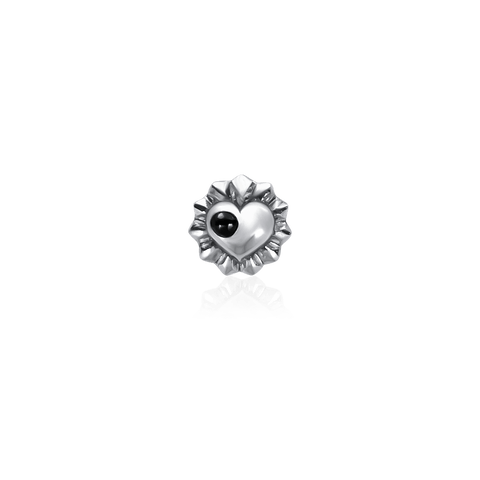 Piercing stud JUDITH 18k palladium white gold with spinel