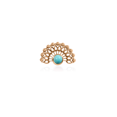 18k red gold with turquoise berber inspired piercing end