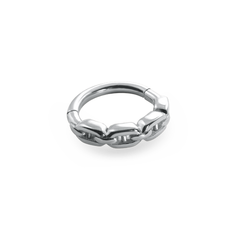 Piercing ring MARINE 18k palladium white gold