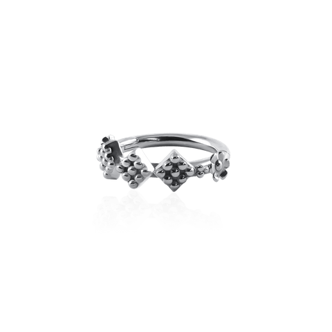 Berber inspired piercing ring 18k palladium white gold