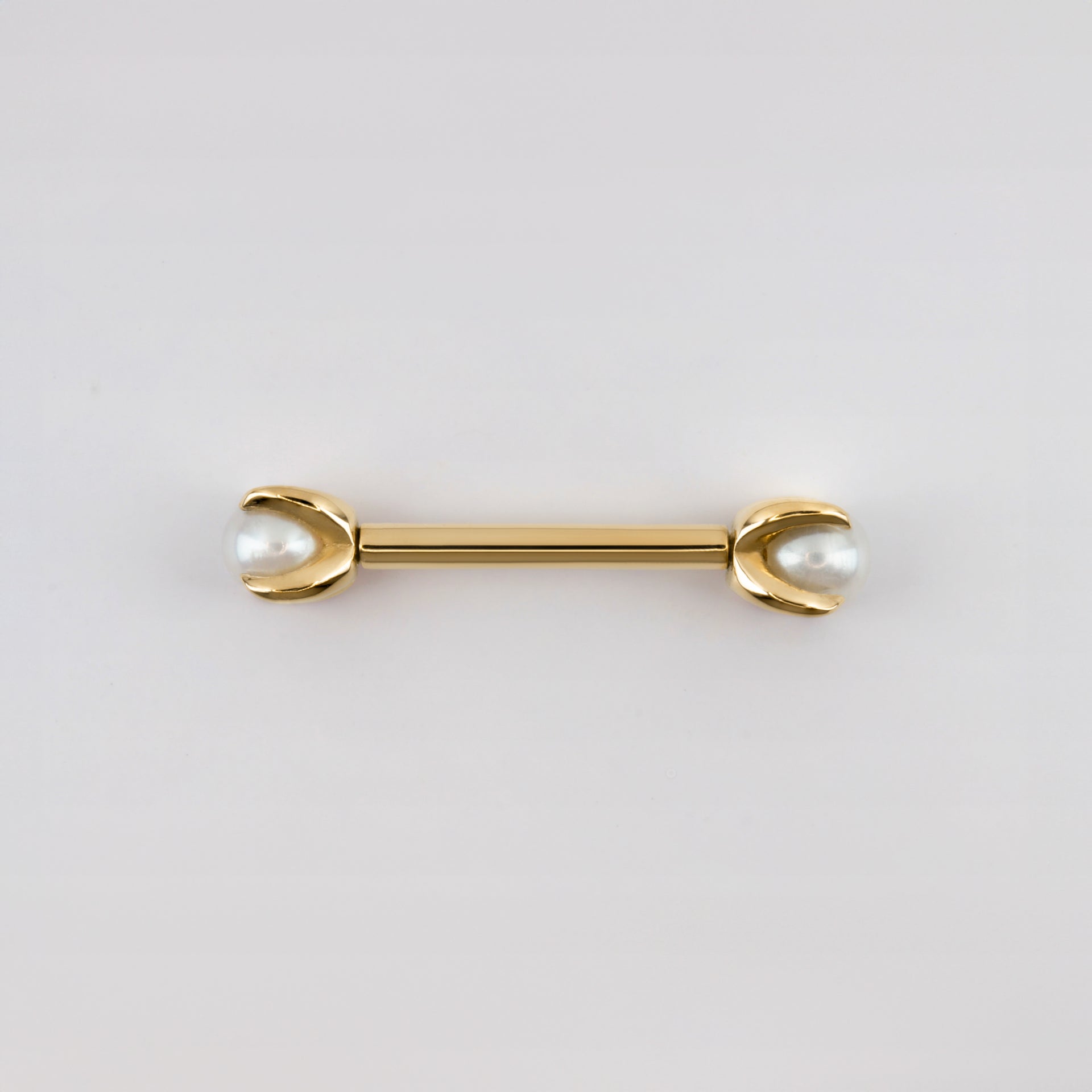 18k yellow gold nipple piercing jewelry with claw set pearl 4 prong SBASTIENNE JEWELRY 18k yellow gold nipple piercing jewelry with claw set pearl 4 prong SBASTIENNE JEWELRY