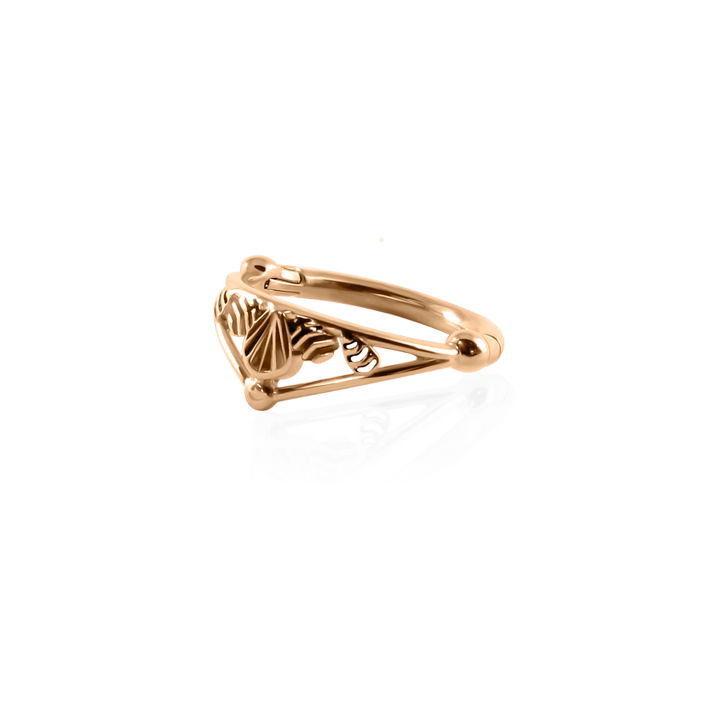 18k rose gold openwork stylized bee helix piercing ring
