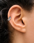 AMADEO - 18k White Gold & Fresh Water Pearl Piercing Ring