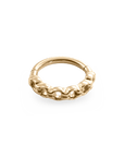 18k yellow gold thin chain piercing ring with round-links