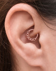 BELCHER DOUBLE FACE - 18k Rose Gold Piercing Ring