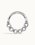 BELCHER DOUBLE FACE - 18k White Gold Piercing Ring