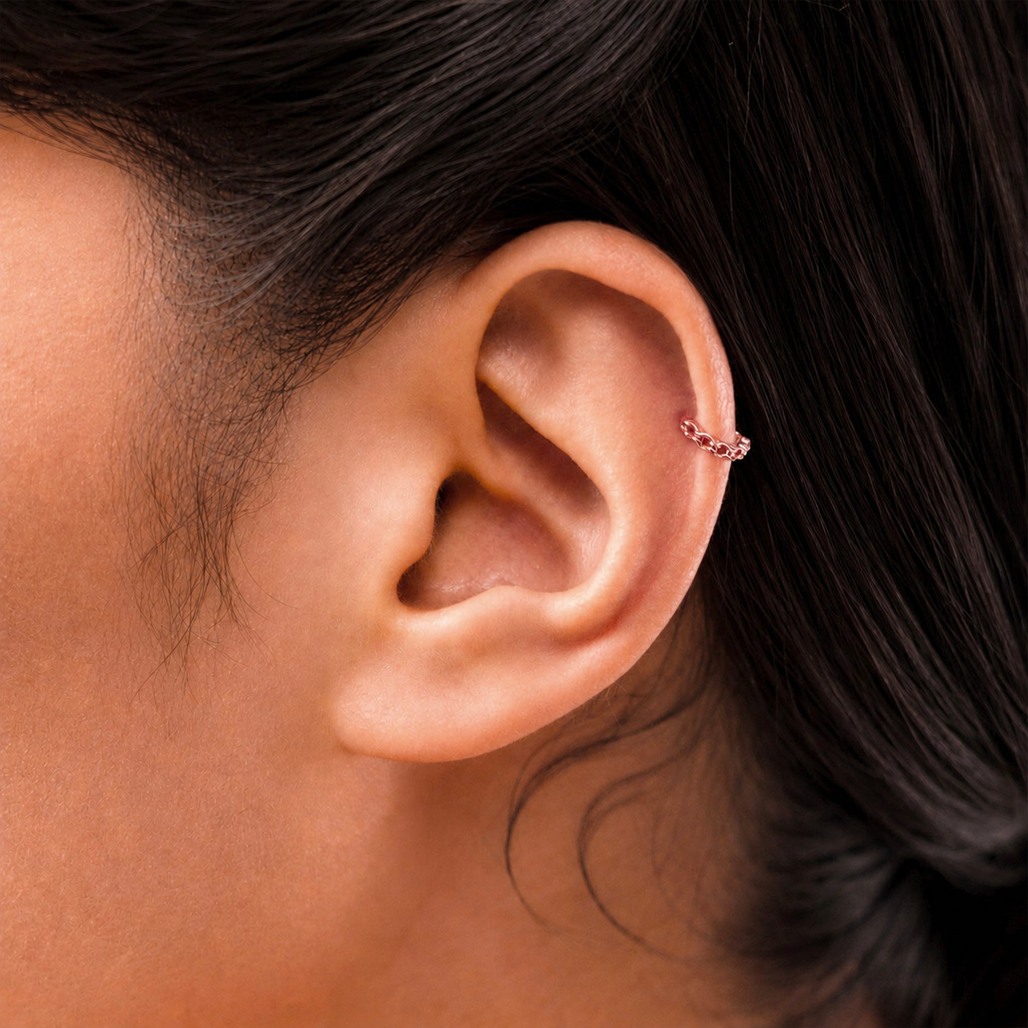 BELCHER DOUBLE - Anneau de Piercing Or Rose 18k